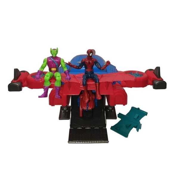 Marvel Spider-Man Jetquarters Ship Green Goblin Articulated Figures Playset NWOT - Picture 6 of 11